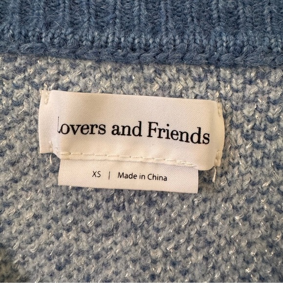 Lovers + Friends Casey Argyle Sweater in "Blue Multi" Size XS - Picture 11 of 14